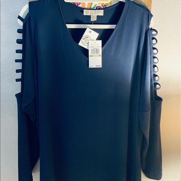 Plus Posher Michael Kors~ Sexy Long Sleeve Top - Picture 2 of 5